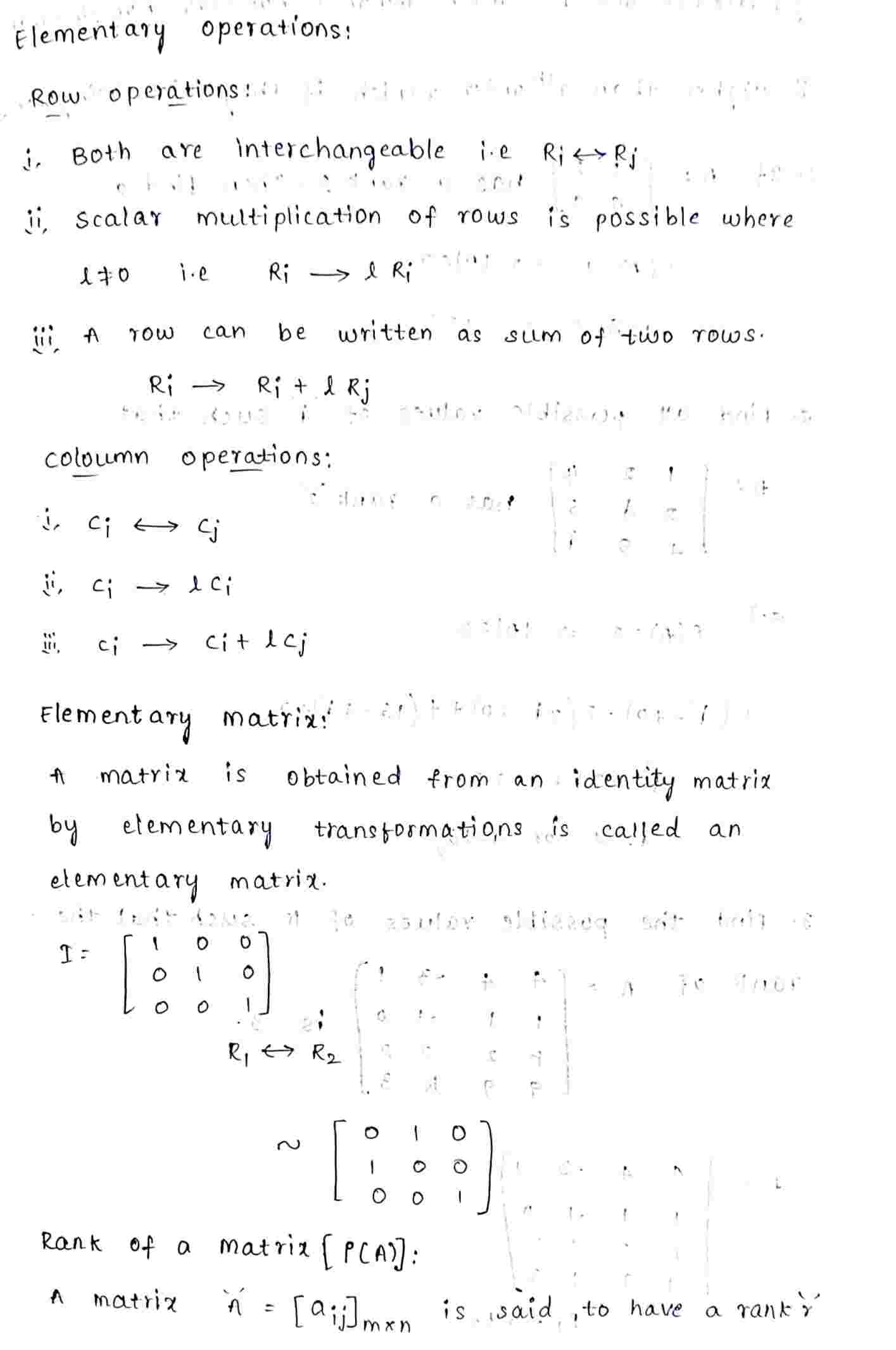Rank of a matrix