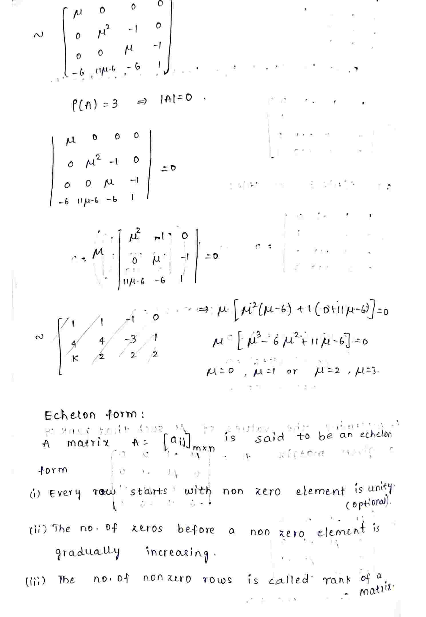 Rank of a matrix
