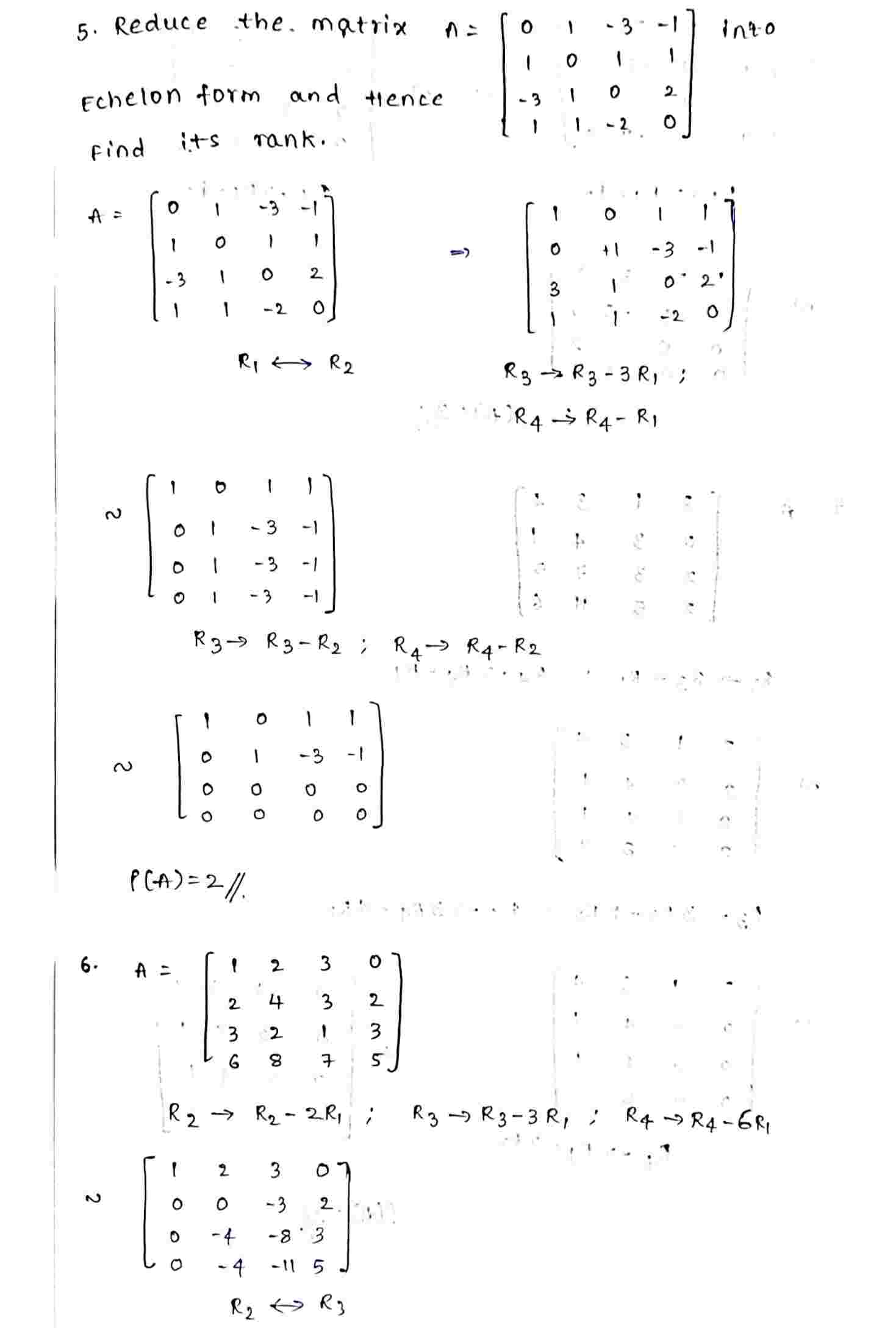 Rank of a matrix
