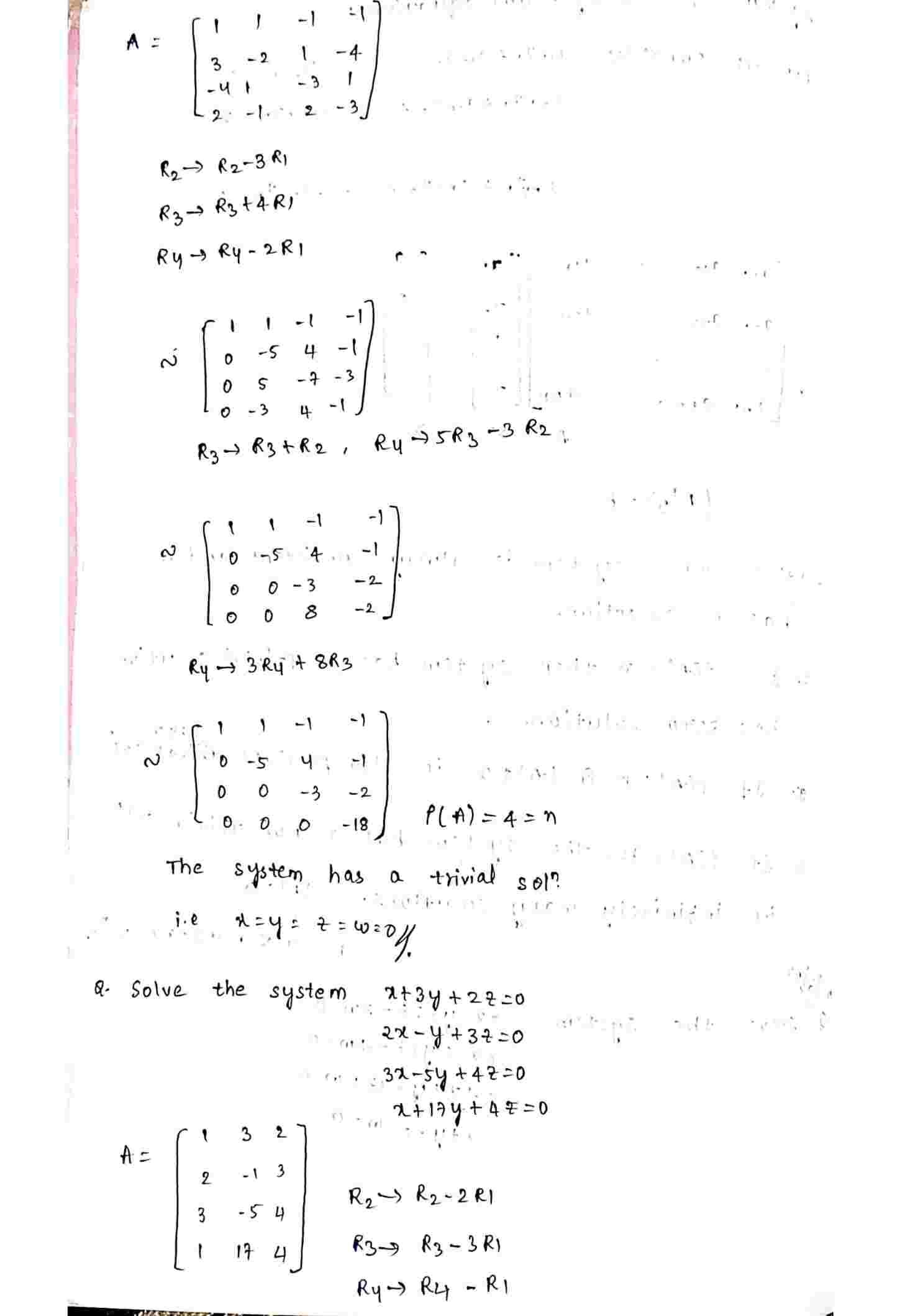 System of homogeneous linear equations
