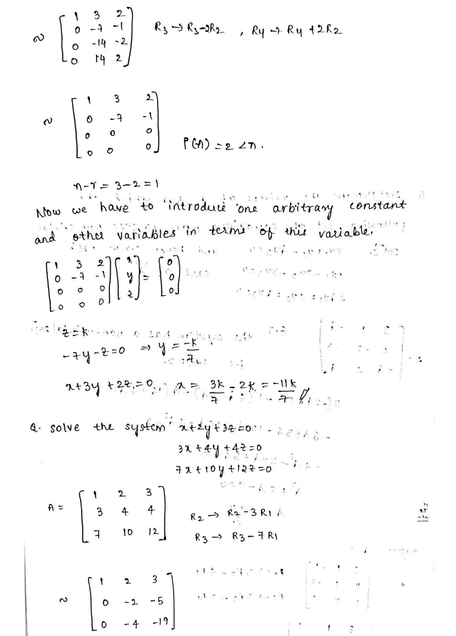 System of homogeneous linear equations
