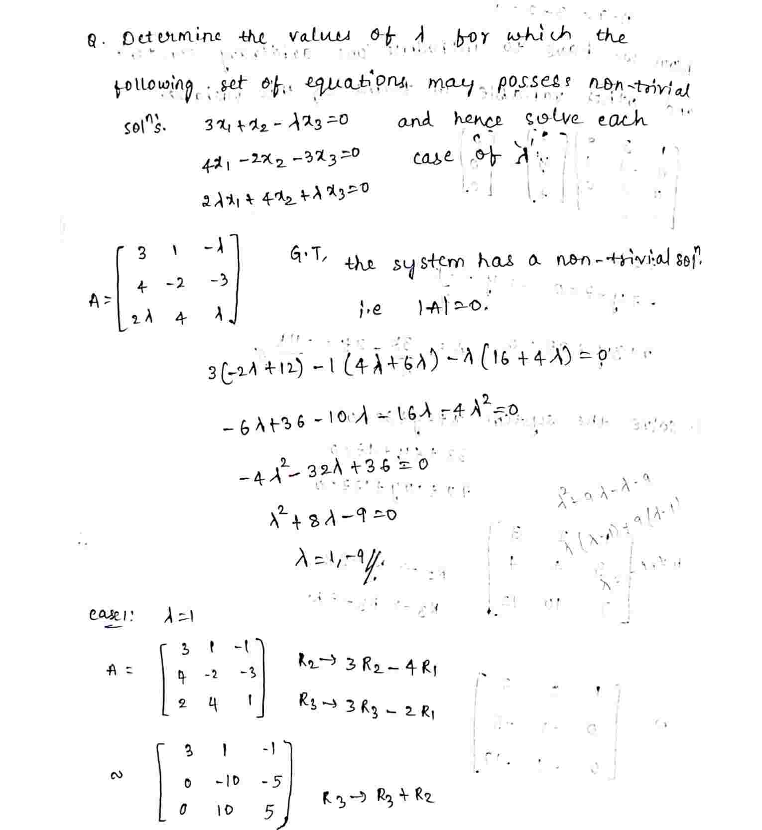 System of homogeneous linear equations