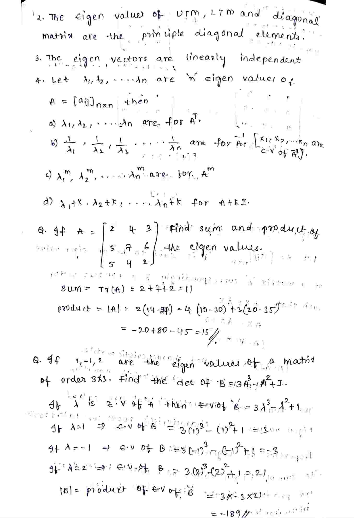 Eigenvalues and eigenvectors