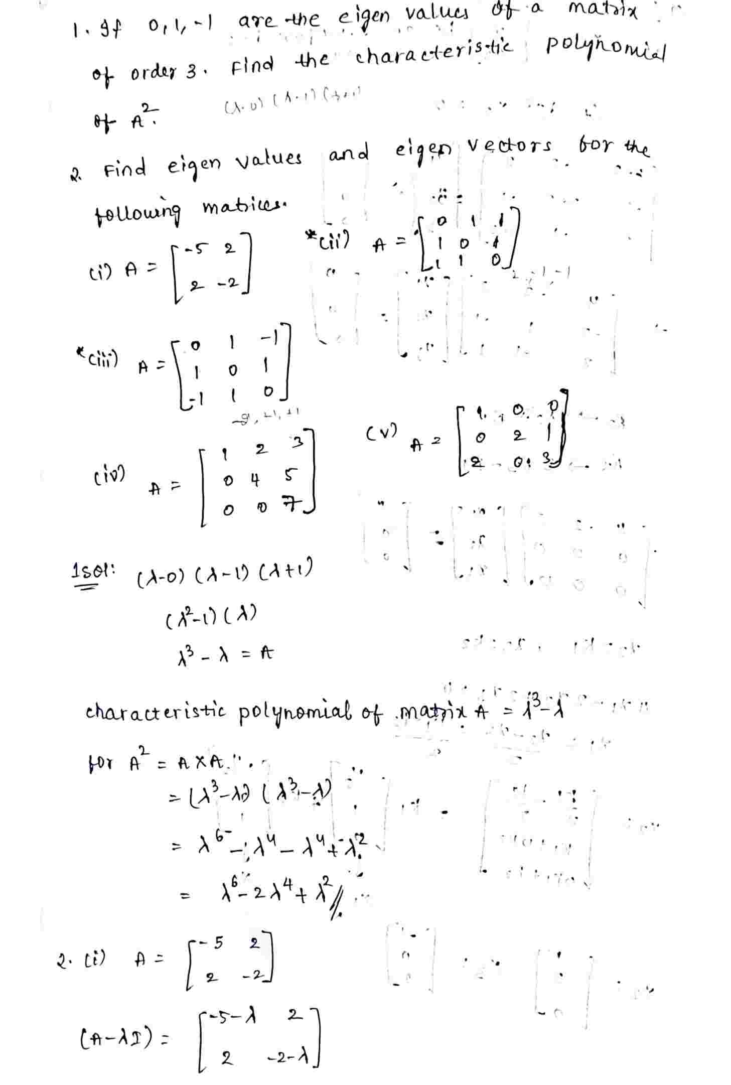 Eigenvalues and eigenvectors