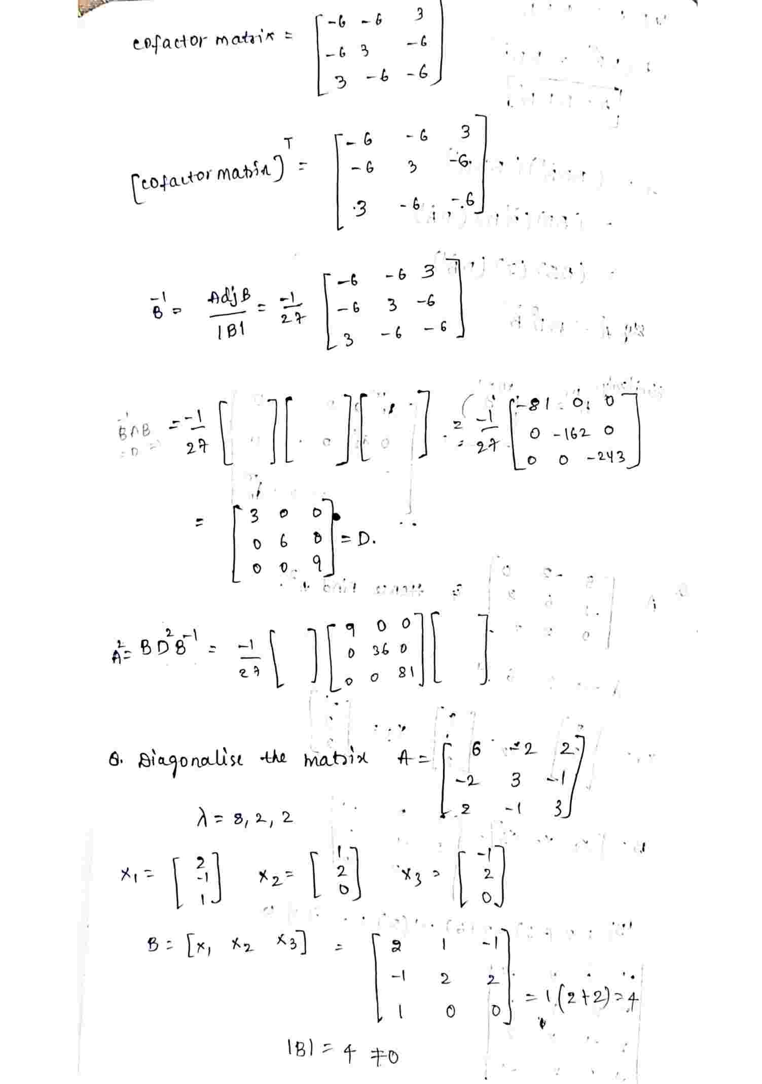 Diagonalization of matrix