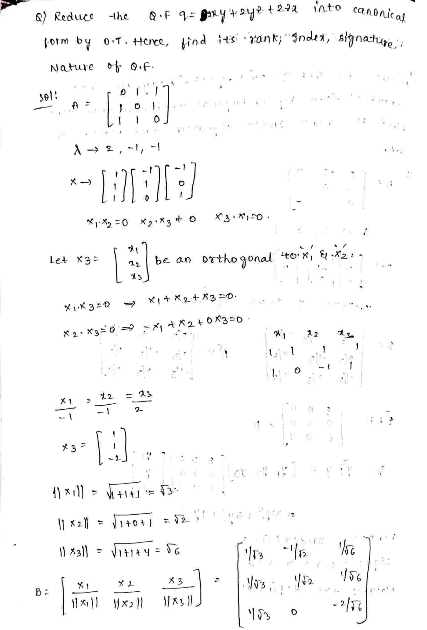 uadratic and canonical form