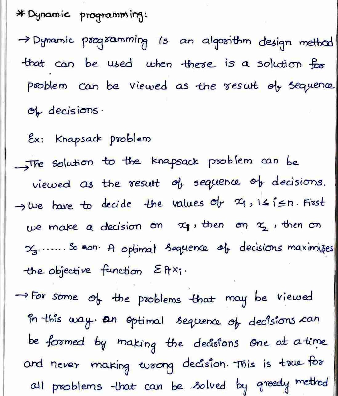 Dynamic programming in DAA
