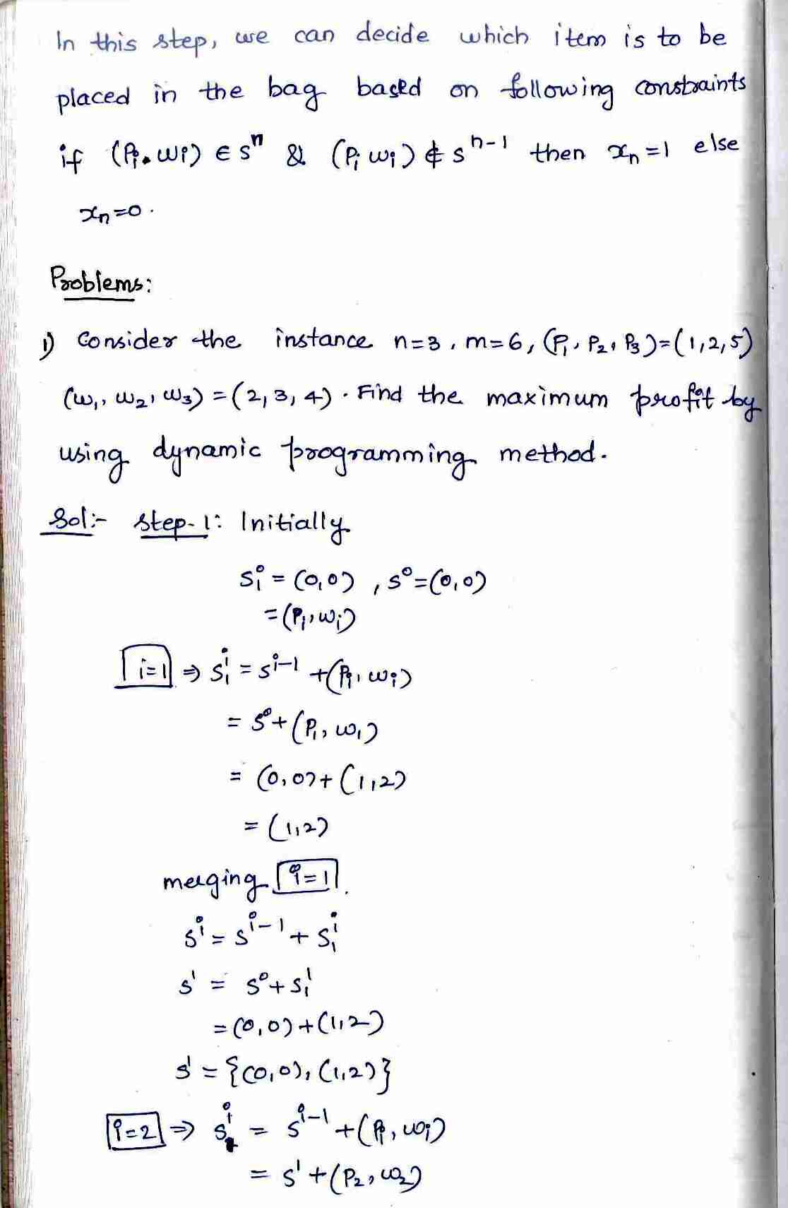 Dynamic programming in DAA