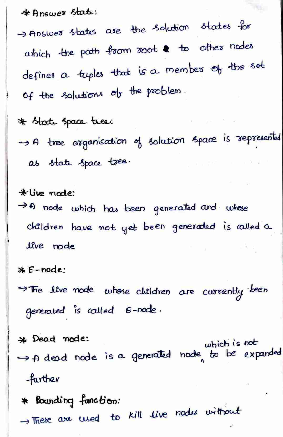 Back Tracking in DAA