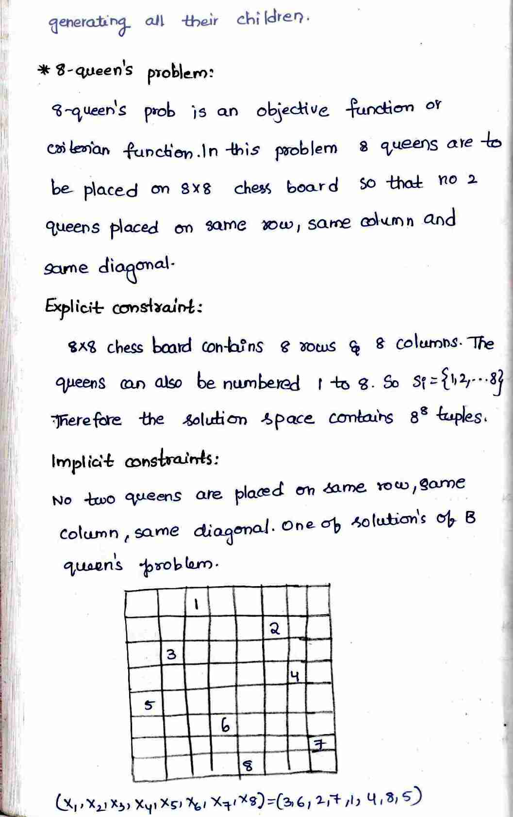 Back Tracking in DAA