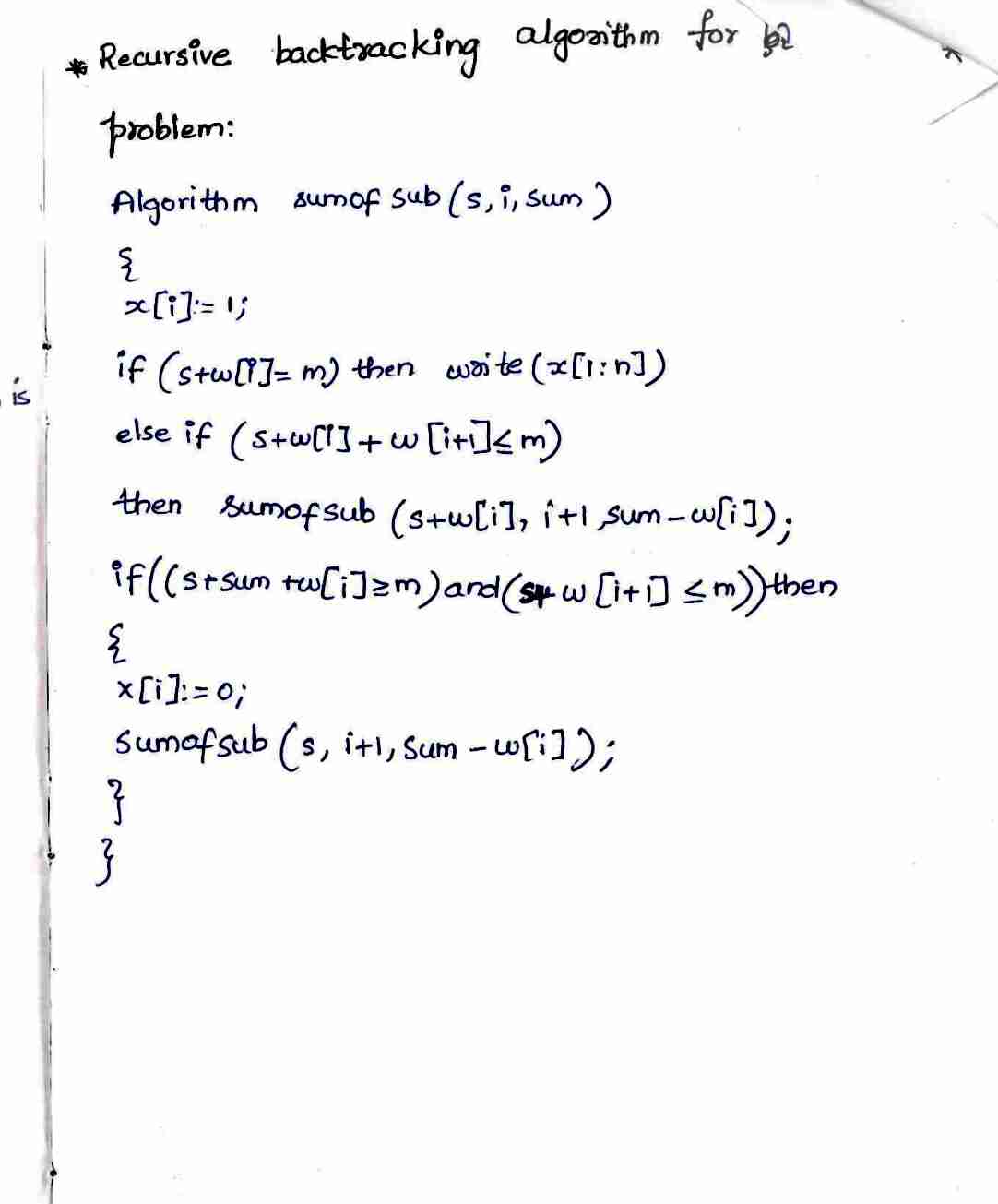 Back Tracking in DAA