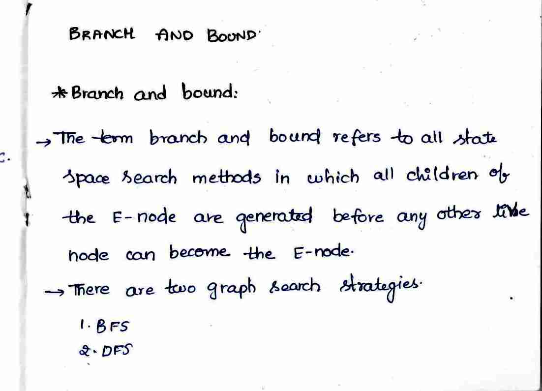 Branch and Bound in DAA