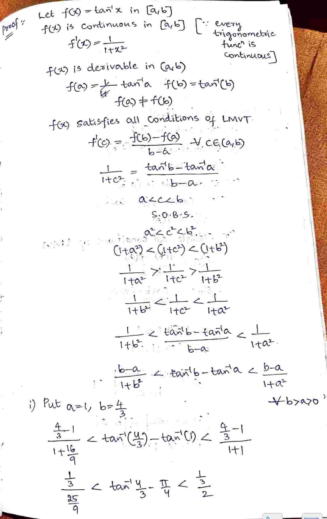 Lagrange's mean value theorem
