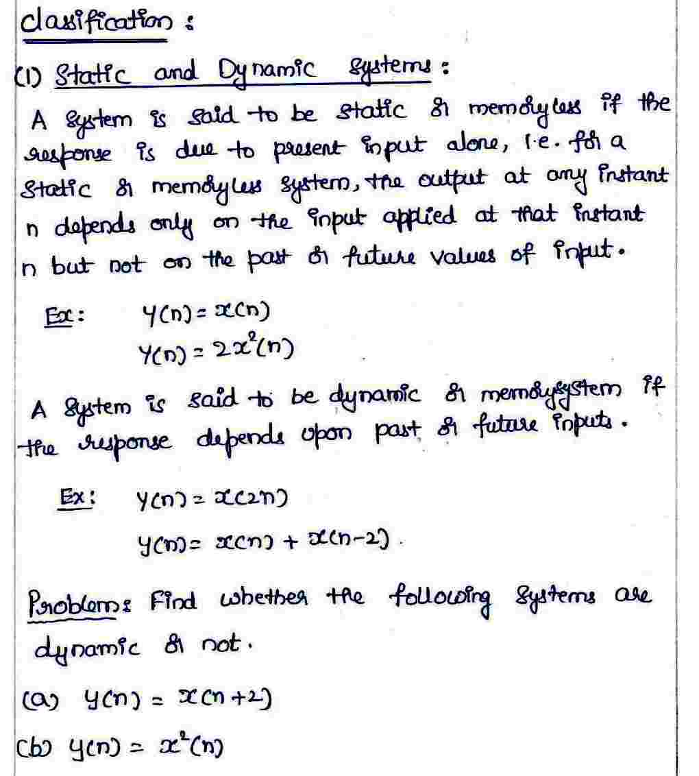Static and Dynamic systerms