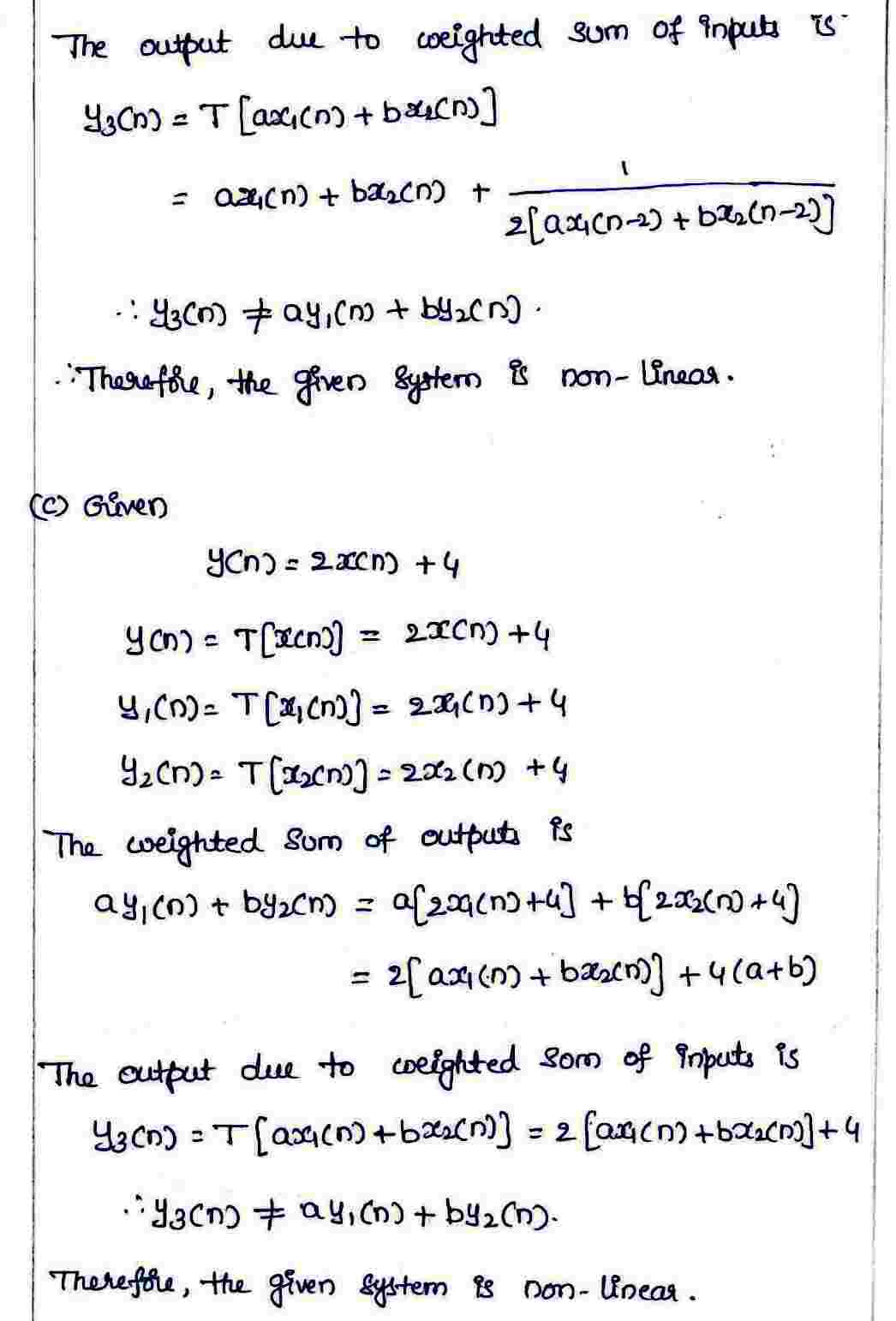 Linear and Non-Linear Systerms