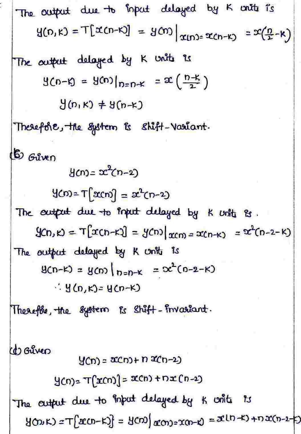 Shift-in Variant and Shift-Varying Systerms