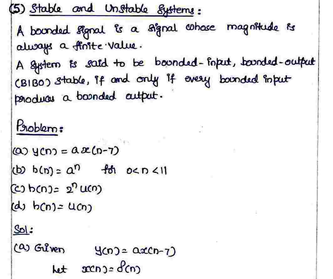 Stable and Unstable Systerms