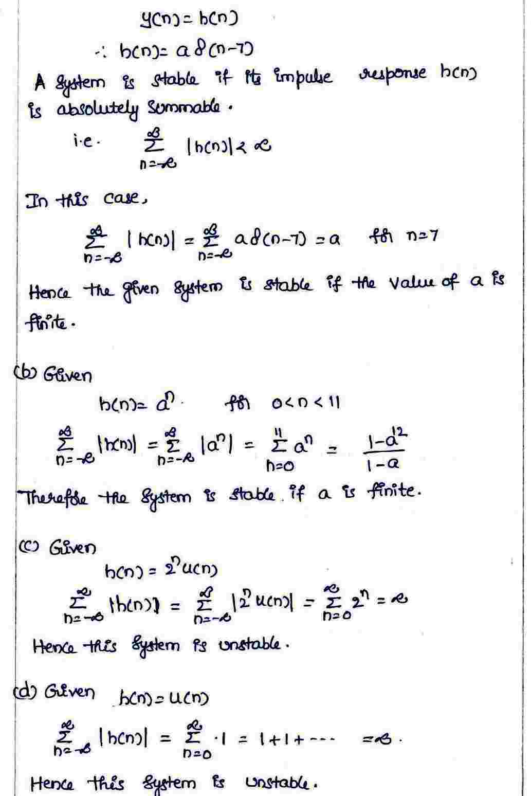 Stable and Unstable Systerms