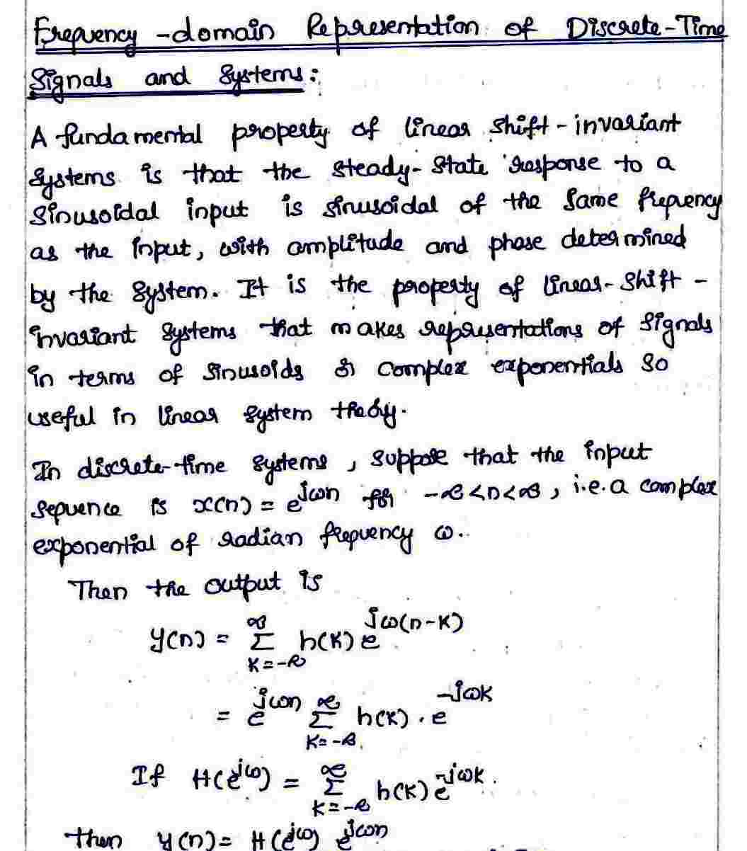 Frequency-domain Representation of Discrete-Time Signal and Systerms