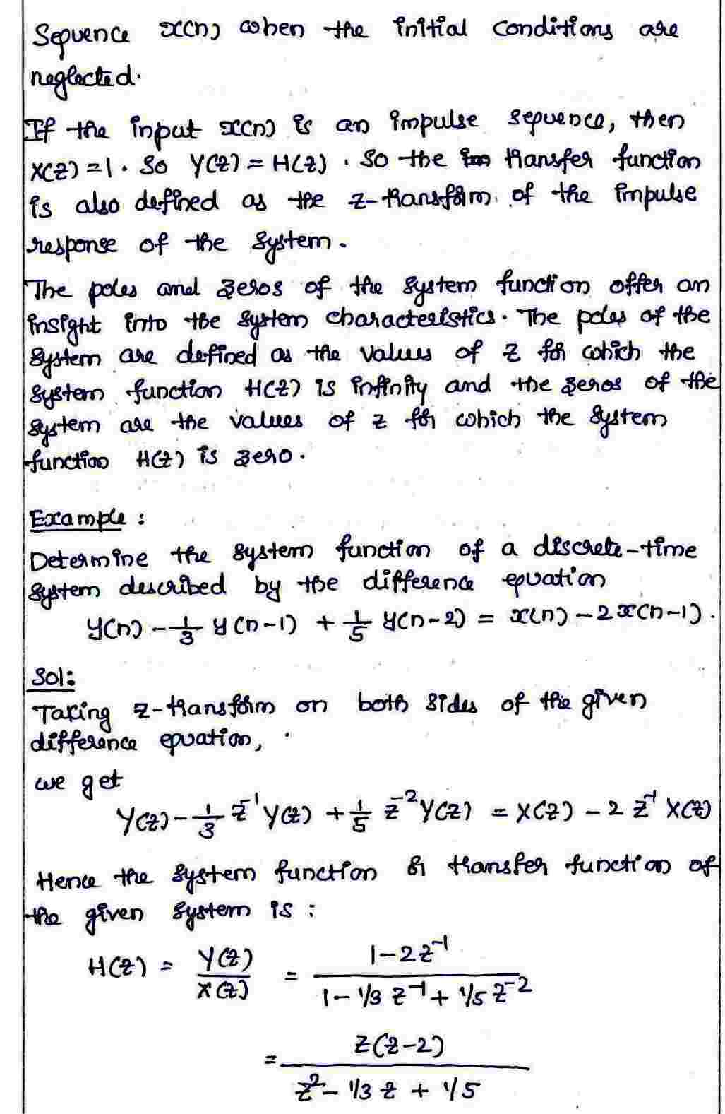 Systerm function and Impulse Response