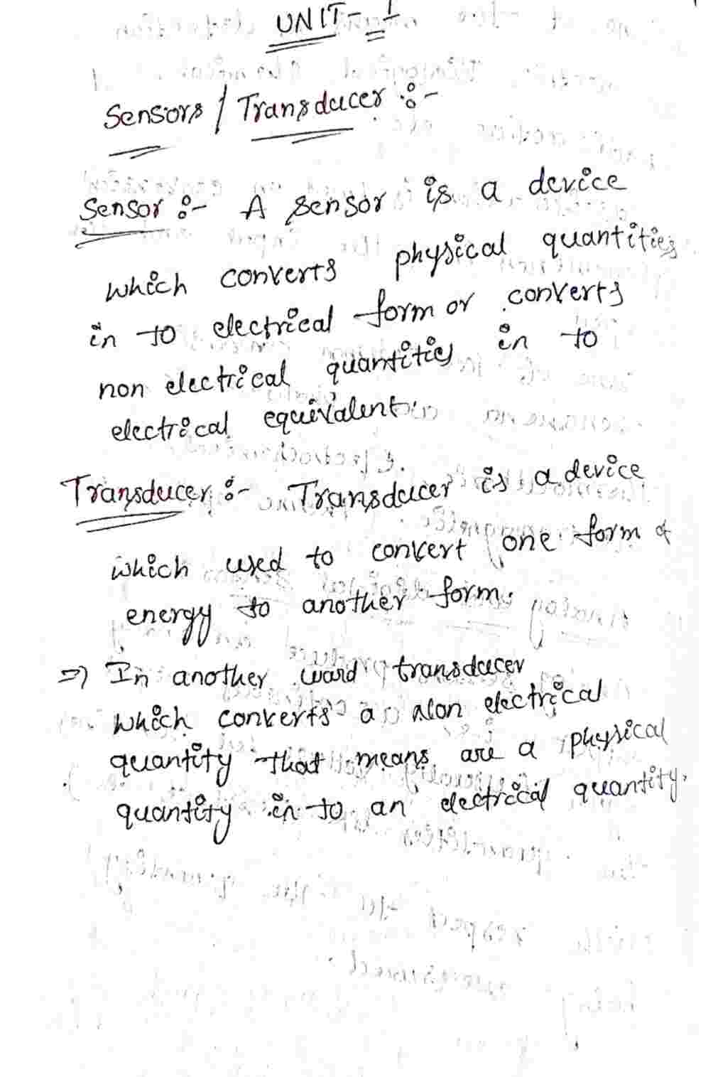 sensors or transducers