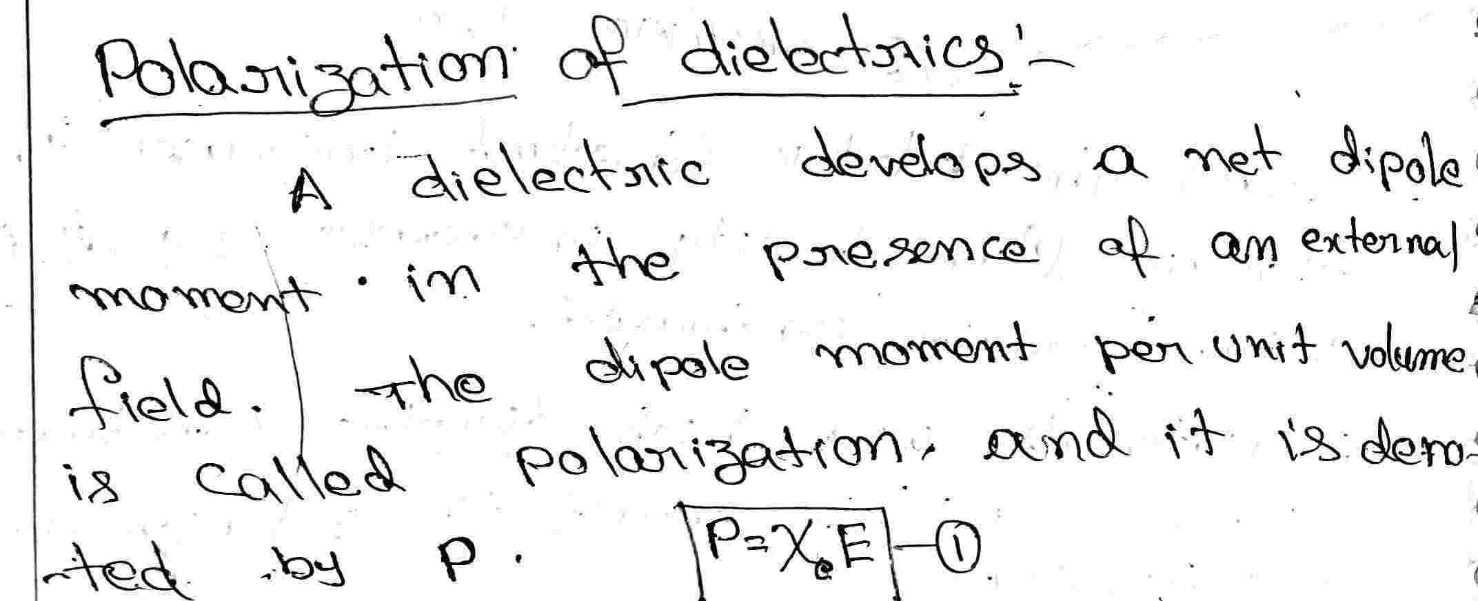 Polarization of Dielectrics