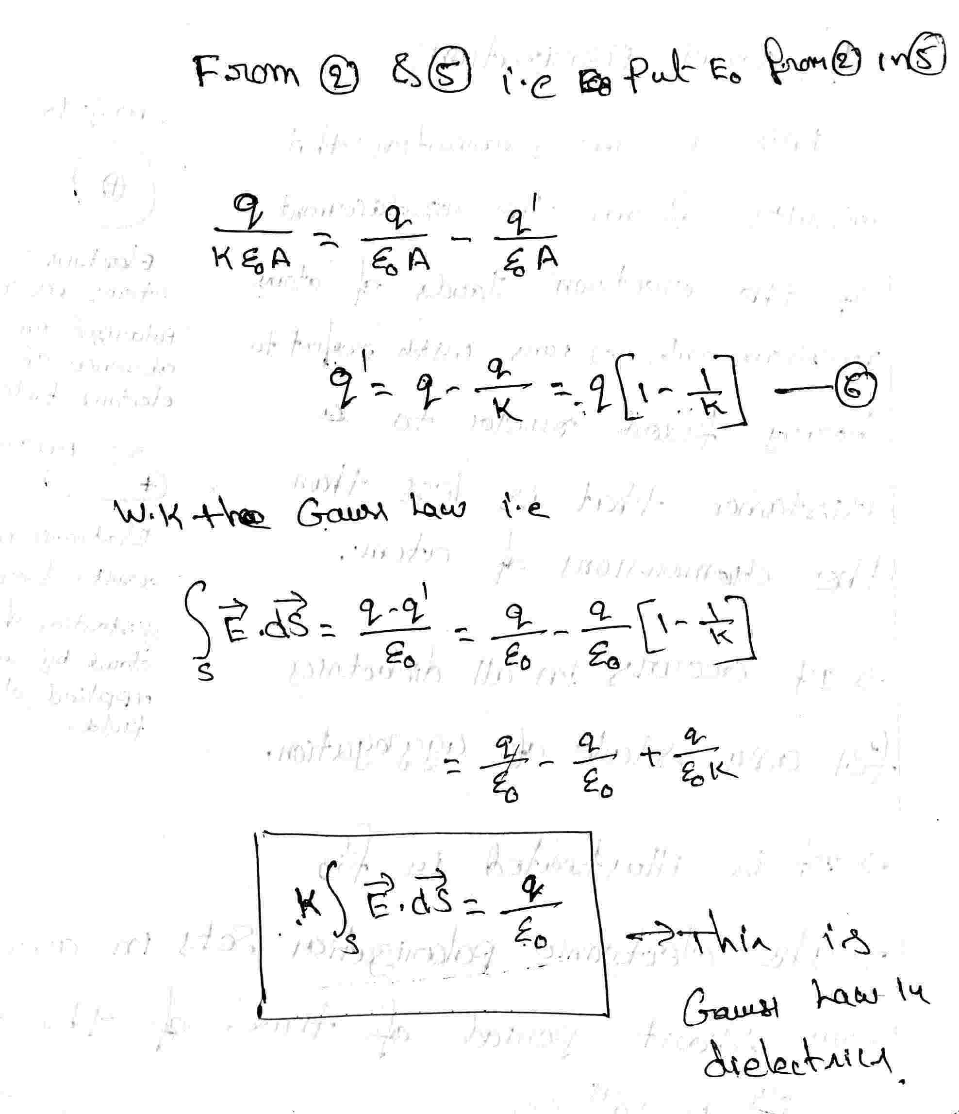 Displacement Vector (or) Gauss Law in Dielectric
