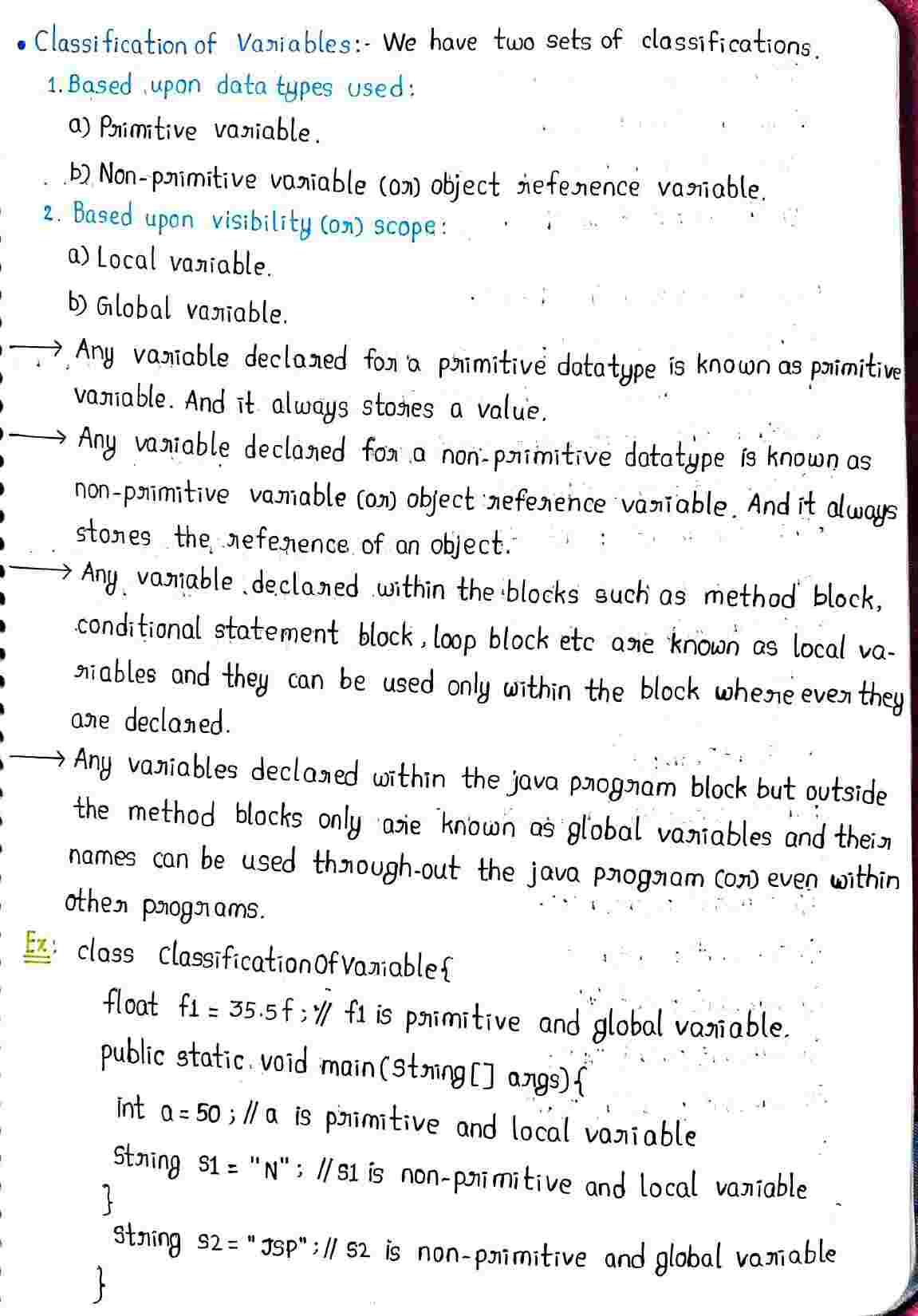 JAVA Basics Concepts