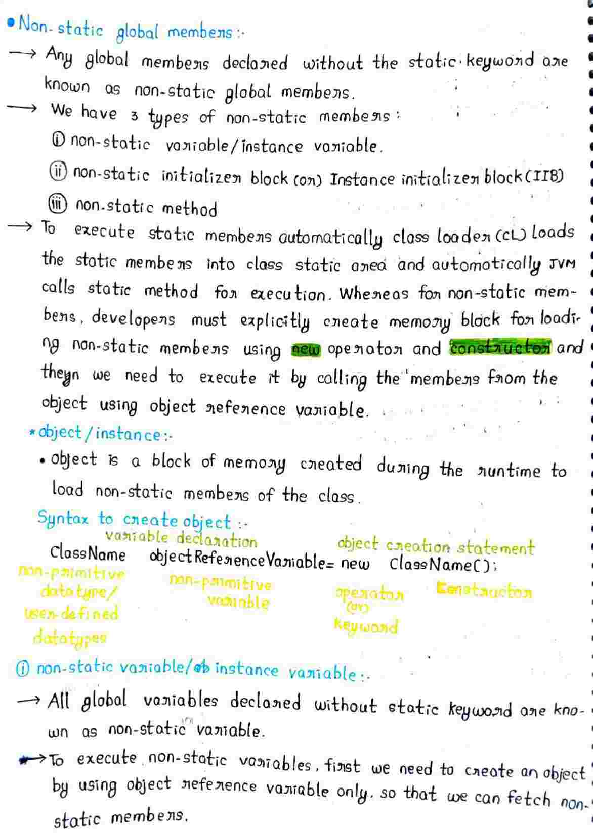 Static and Non Static members