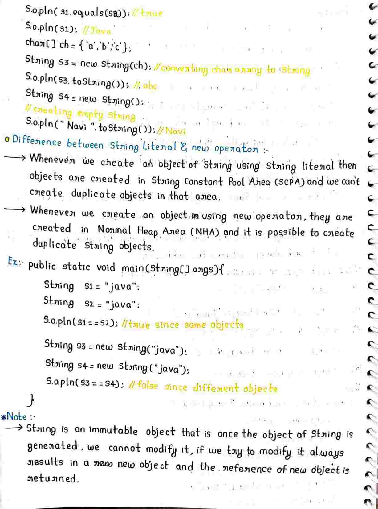 String in JAVA