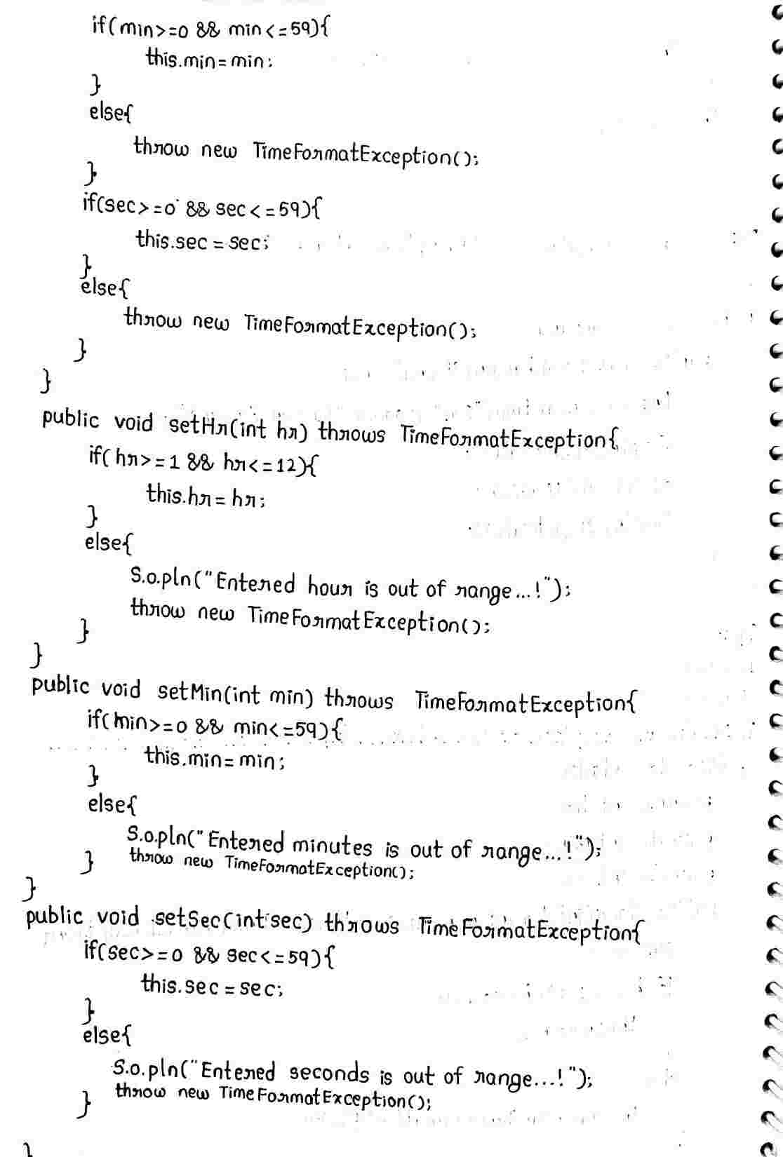 Exceptions in JAVA