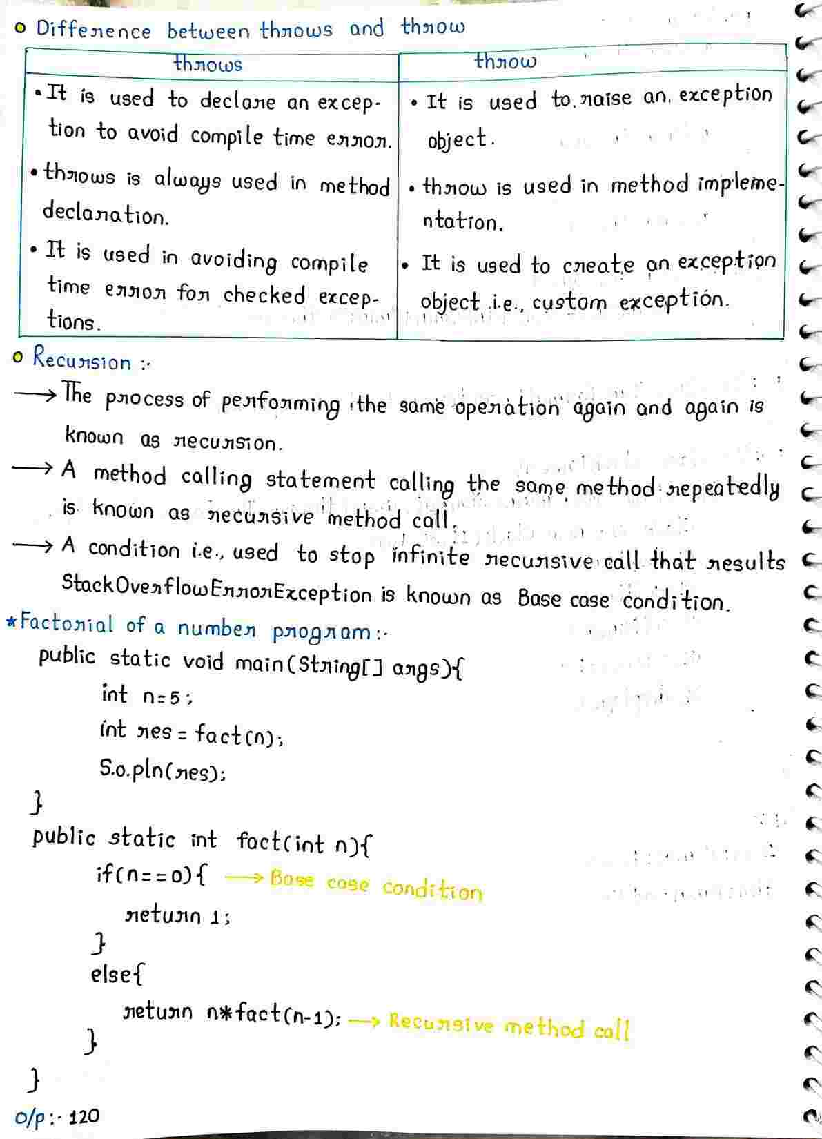 Exceptions in JAVA