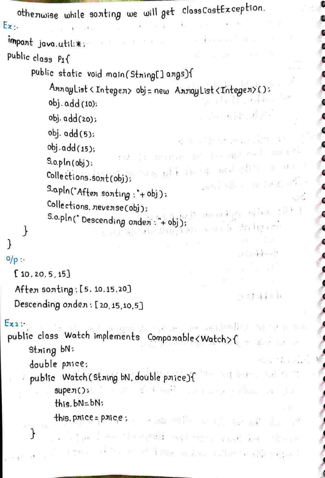 Collection frame in JAVA