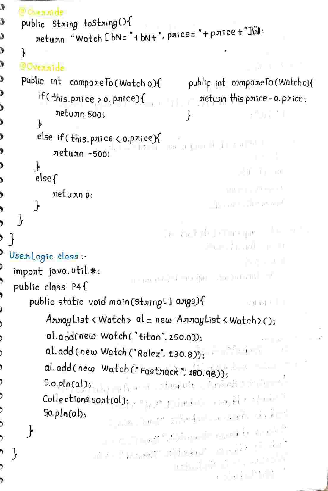 Collection frame in JAVA
