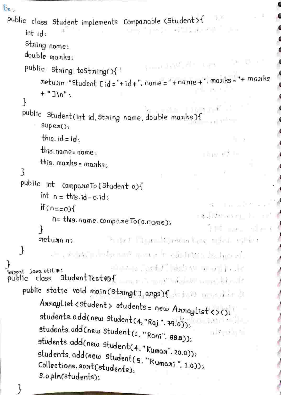 Collection frame in JAVA