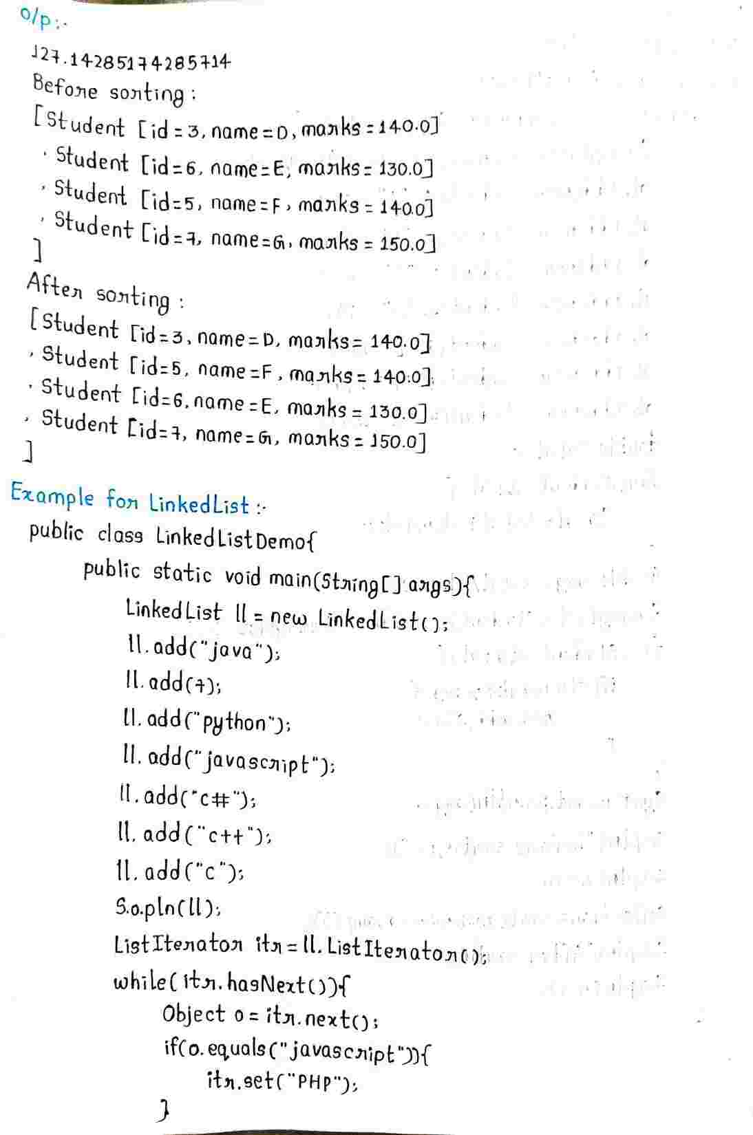 Collection frame in JAVA