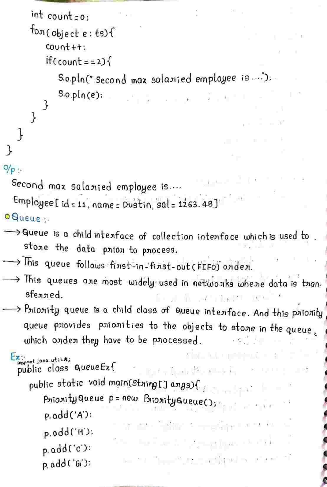 Collection frame in JAVA