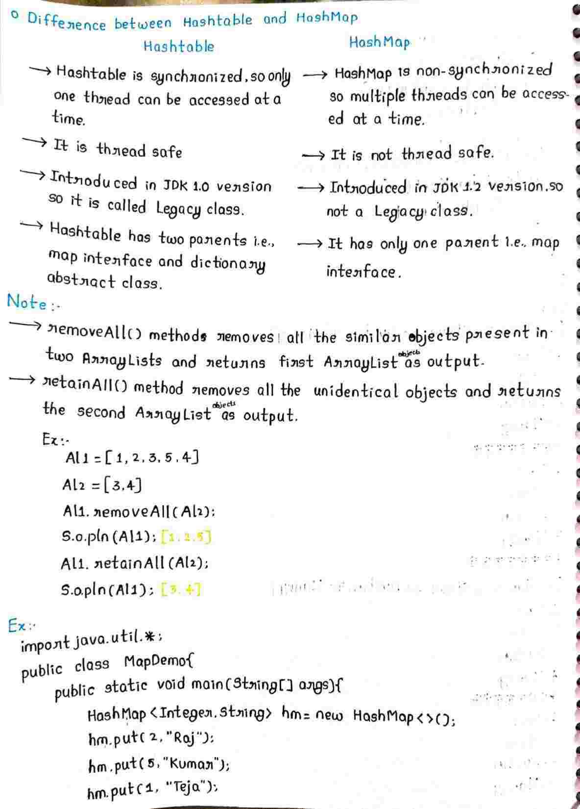 Collection frame in JAVA