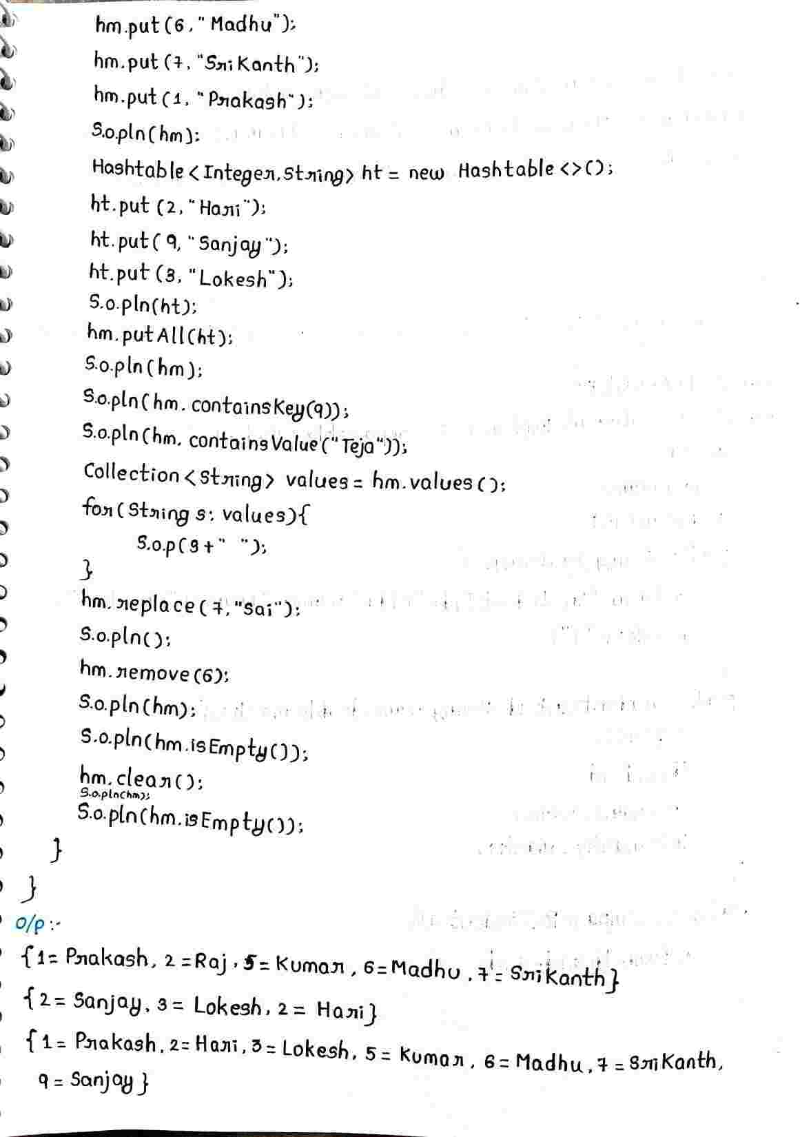 Collection frame in JAVA