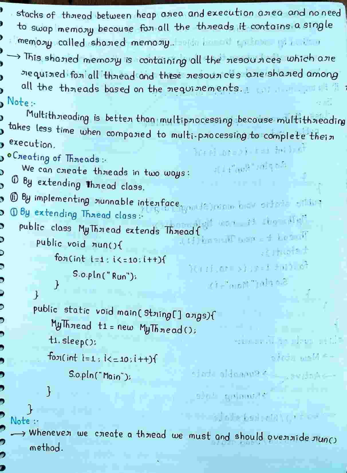 Multi Threading in JAVA