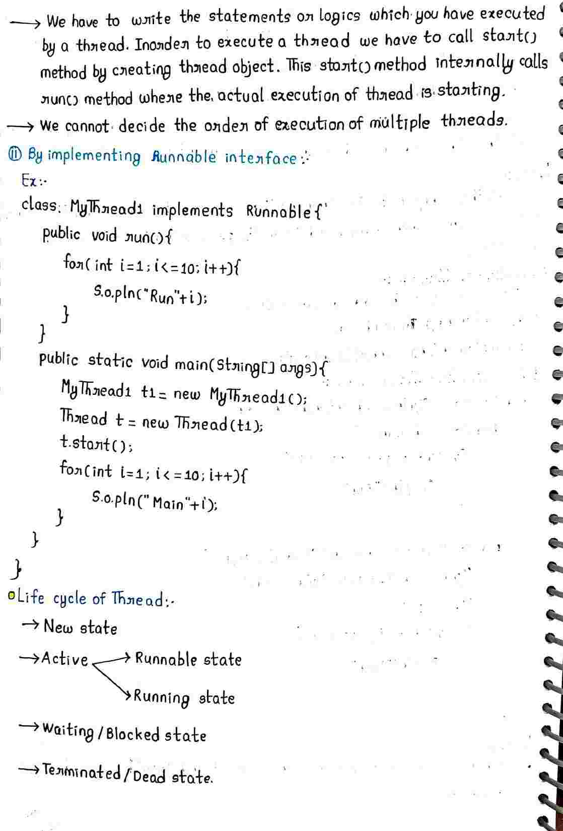 Multi Threading in JAVA