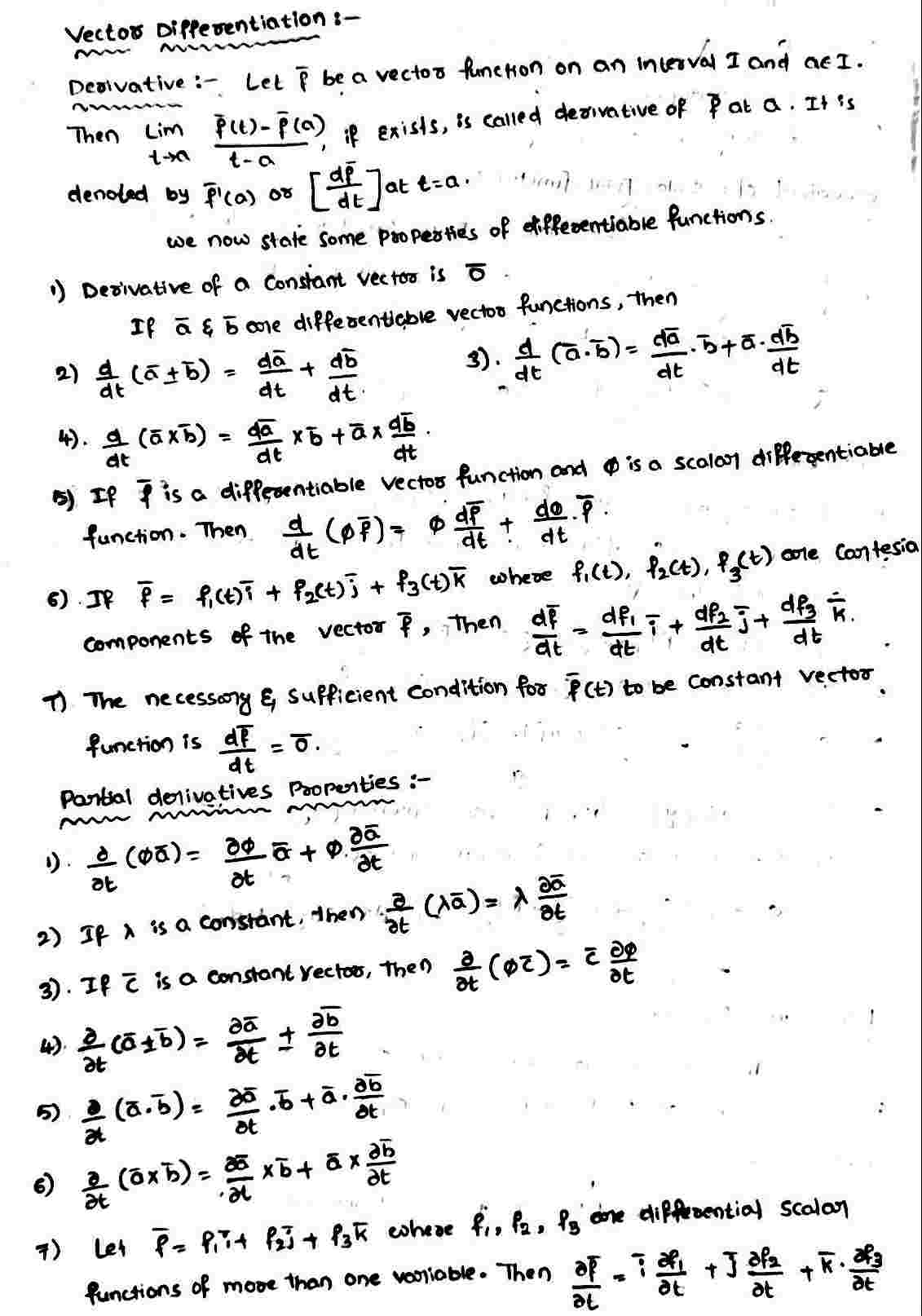 Vector Differentiation
