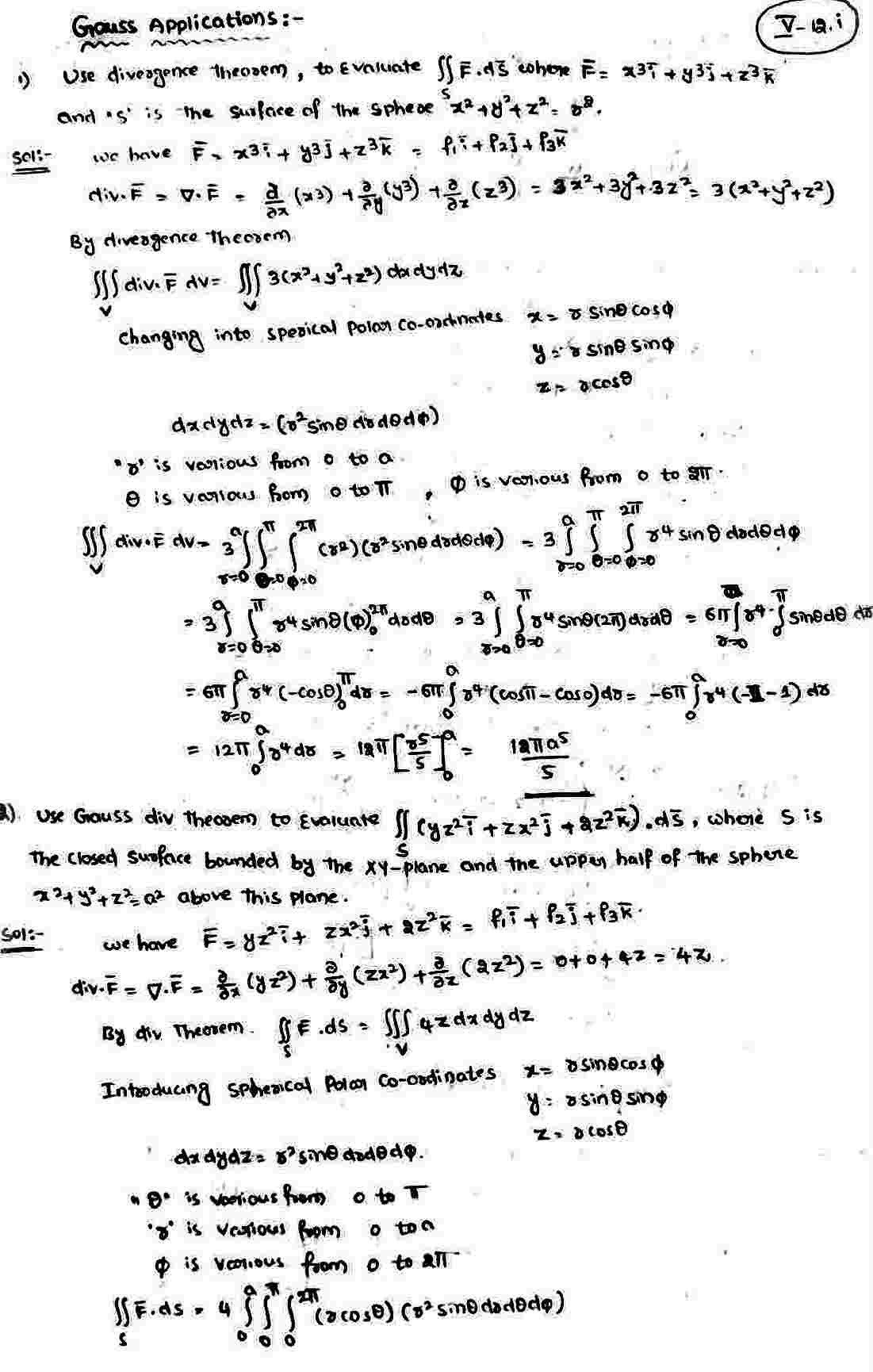 Applications Of Gauss Divergence Theorem